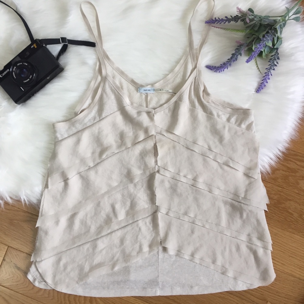 Urban Outfitters Kimchi Blue Cream Ruffle Tank Top